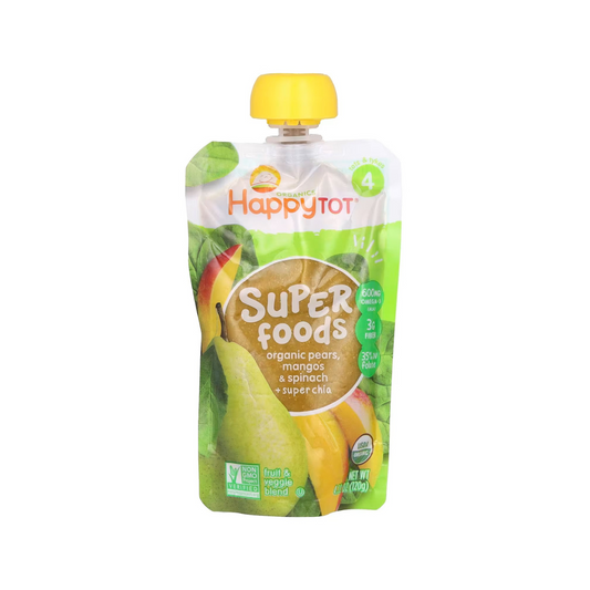 Happy Tot Organics Stage 4 Superfoods, Pears, Mangos & Spinach 4oz