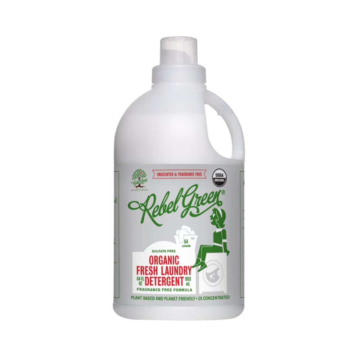 Rebel Green Organic Fresh Liquid Laundry Detergent Unscented 64fl oz