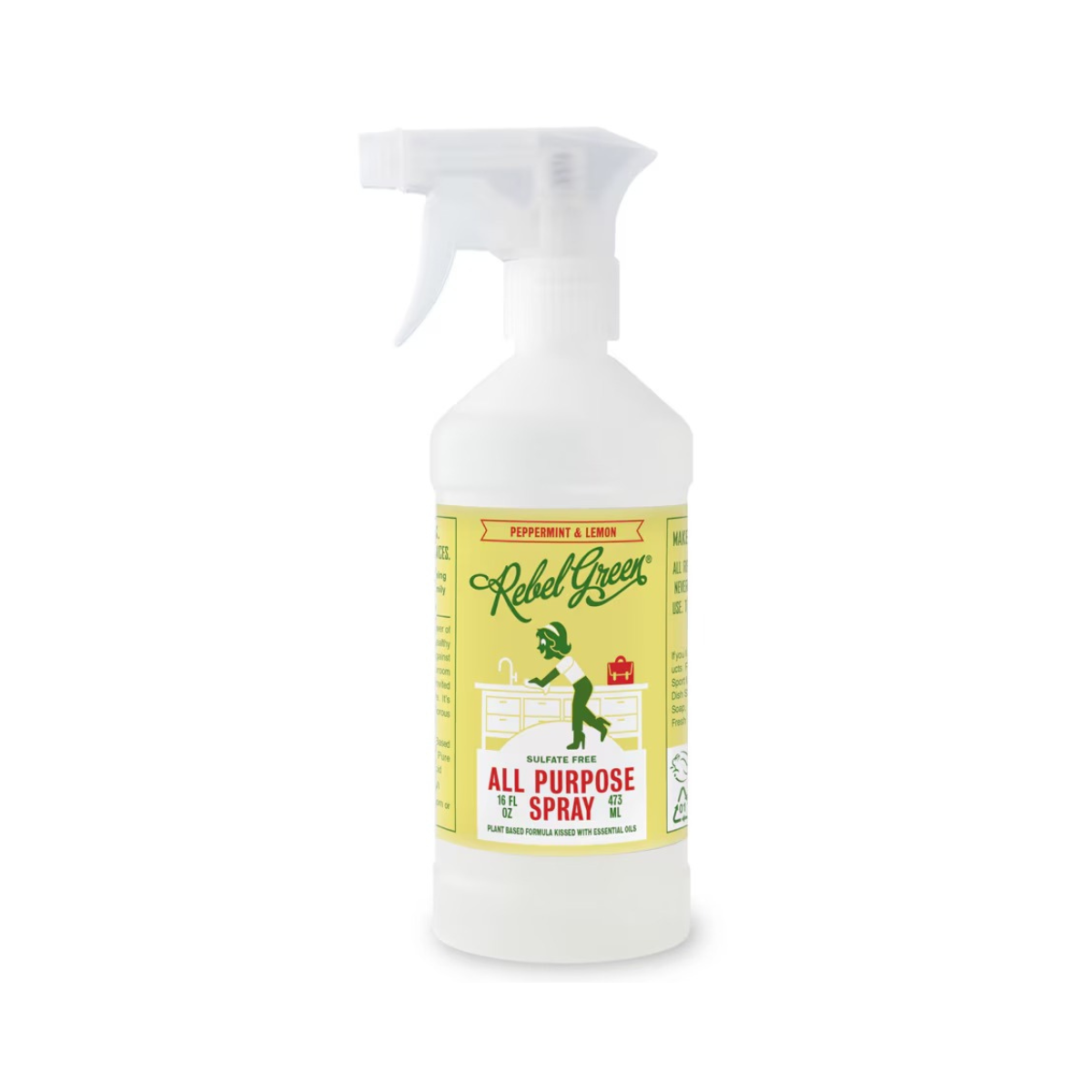 Rebel Green All Purpose Cleaning Spray Sulfate Free Peppermint & Lemon 16fl oz