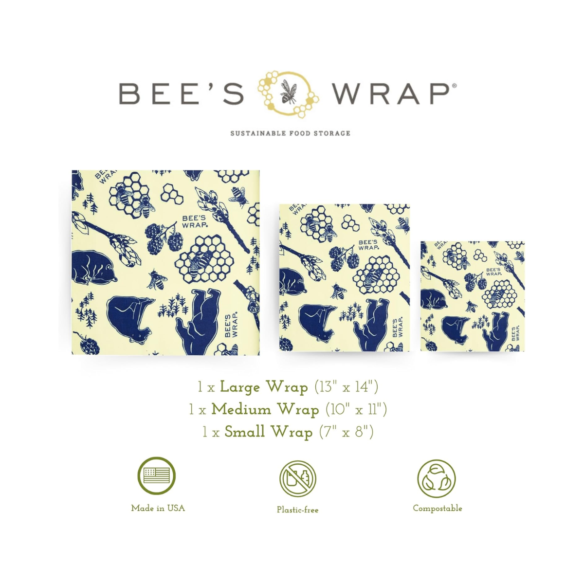 The Bee's Wraps Assorted 3c