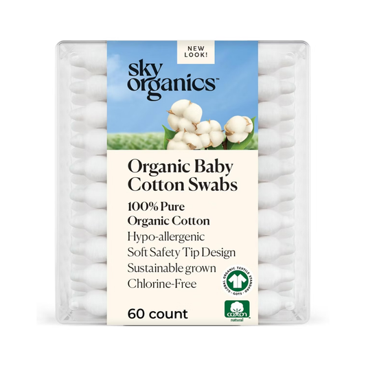 Sky Organics Baby Cotton Swabs with Soft Organic Cotton Tips 60c