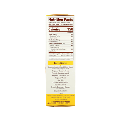 Simple Mills Organic Seed Flour Crackers Everything 4.25oz