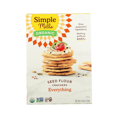 Simple Mills Organic Seed Flour Crackers Everything 4.25oz