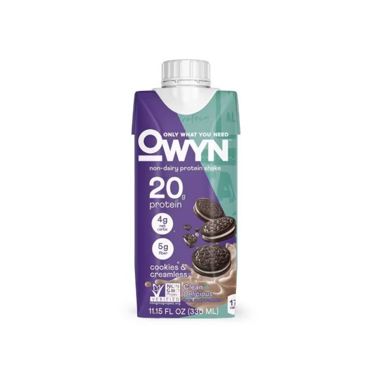 OWYN 20g Dairy Free Protein Shake Cookies and Creamless 4c