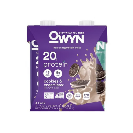 OWYN 20g Dairy Free Protein Shake Cookies and Creamless 4c
