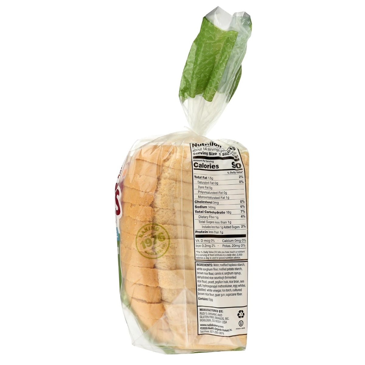 Rudis Bakery Sandwich Bread Sourdough White GF 18oz