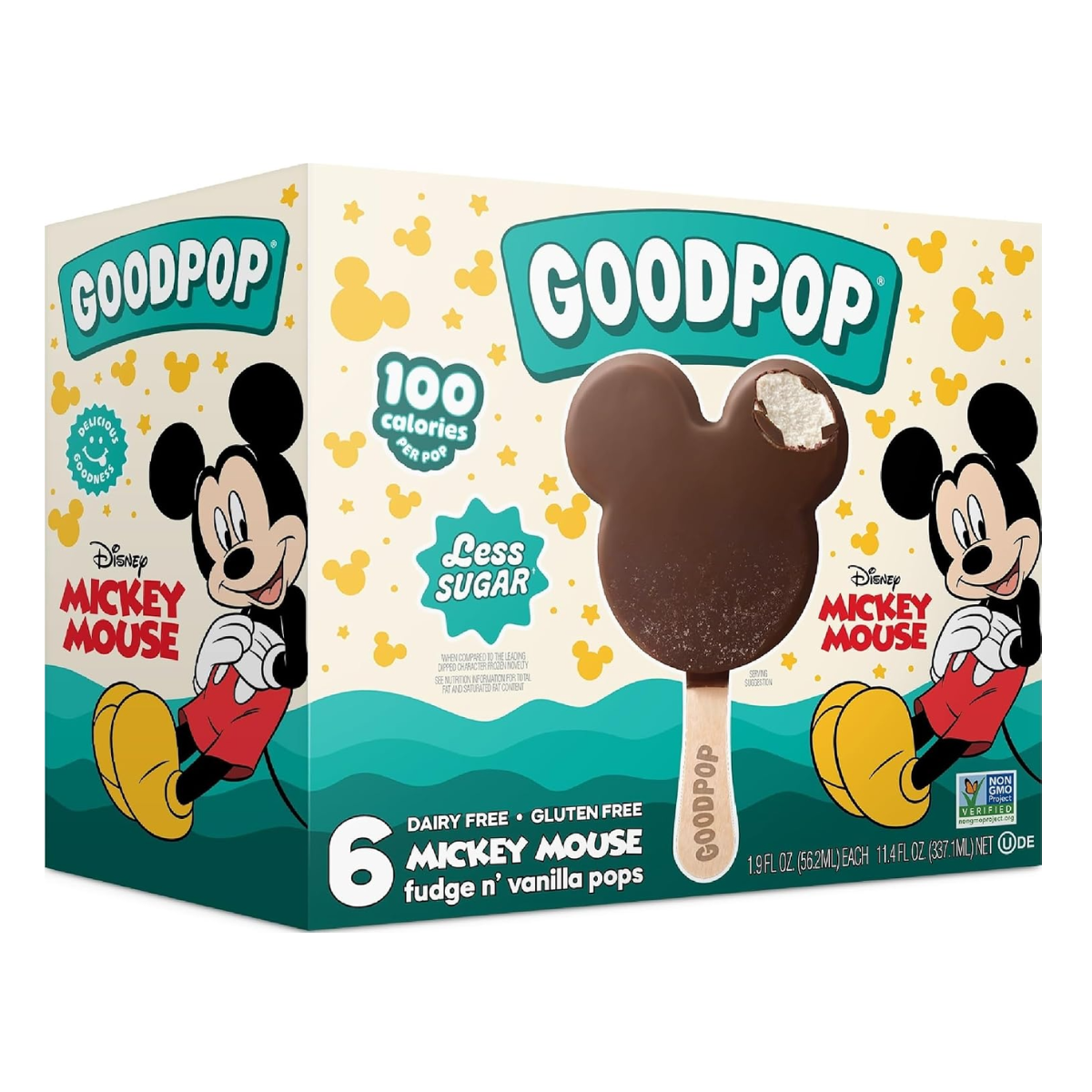 GoodPop Dairy-Free Pops Mickey Mouse Fudge n' Vanilla 6c