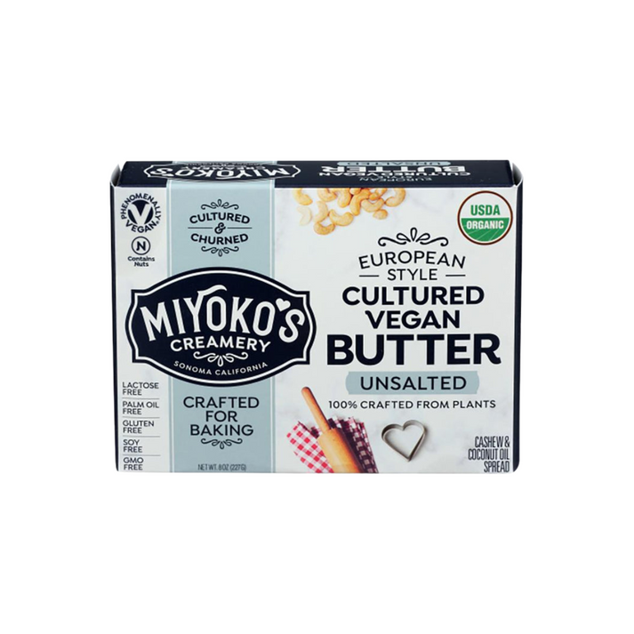 Miyoko's Creamery Vegan Butter - European Style Unsalted, 8 Oz Plant-Based Stick