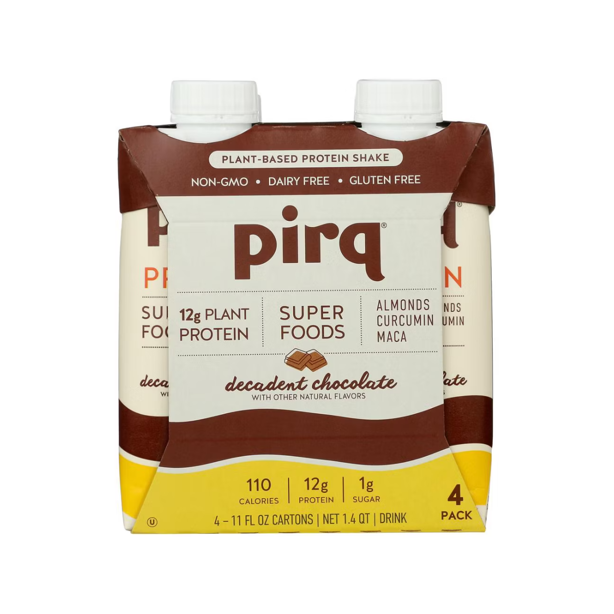 Pirq Plant Protein Superfoods Shake Dairy Free Decadent Chocolate 4c