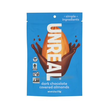 Unreal Chocolate Covered Almonds Dark Chocolate GF 4oz