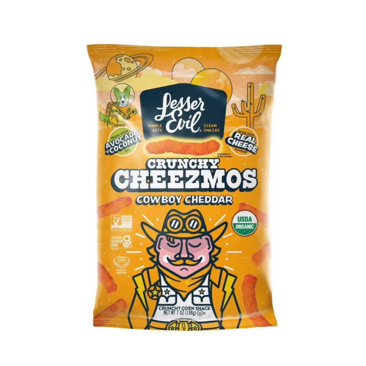 LesserEvil Cheezmos Cowboy Cheddar Puffs 7oz