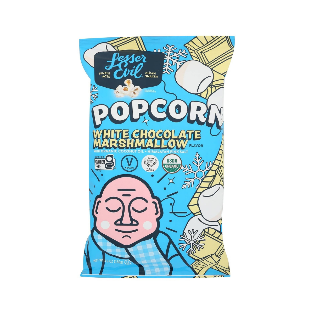 Lesser Evil Organic White Chocolate Marshmallow Popcorn 4.6oz ...