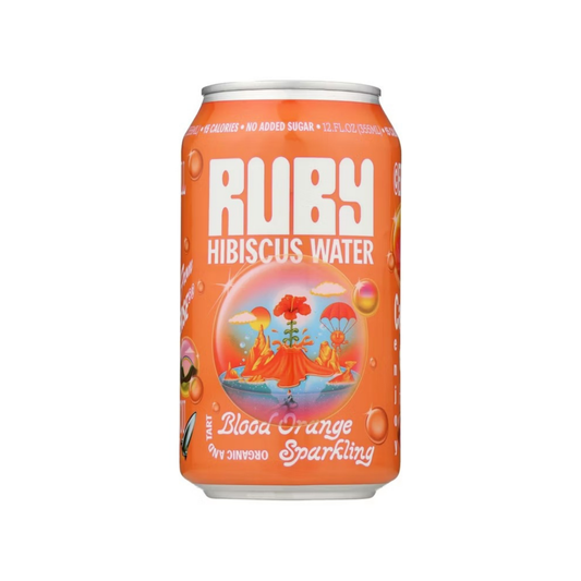 Ruby Hibiscus Organic Blood Orange Sparkling Water 12 oz