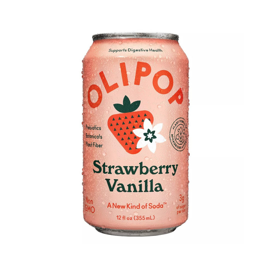 OLIPOP Strawberry Vanilla Prebiotic Soda 12 fl oz
