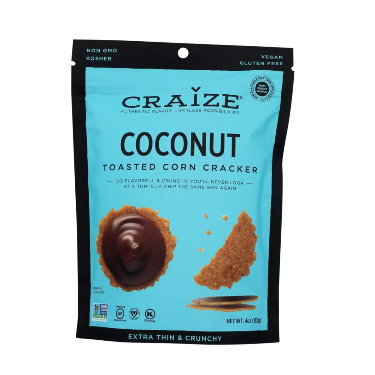 Craize Coconut Toasted Corn Crackers GF 4oz