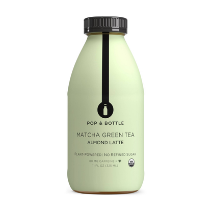 Pop & Bottle Green Tea Matcha Almond Milk Latte 11fl oz