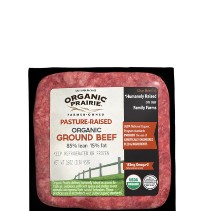 Organic Prairie Organic 100% Grassfed 85% Lean 15 % fat Ground Beef 16oz