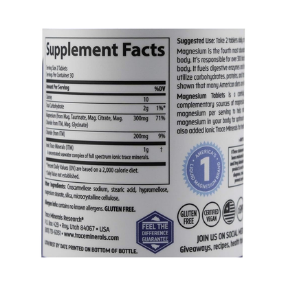 Trace Minerals Magnesium Tablets 300Mg 60c