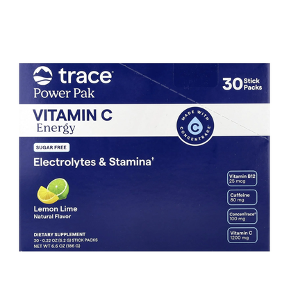 Trace Minerals Power Pak Vitamin C Energy Lemon Lime 30c