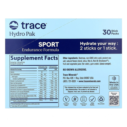 Trace Minerals Hydro Pak Sport Raspberry Lemonade 30c