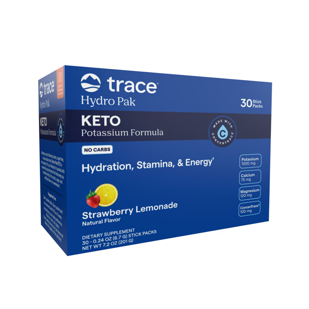 Trace Minerals Keto Electrolyte Powder Strawberry Lemonade 30c