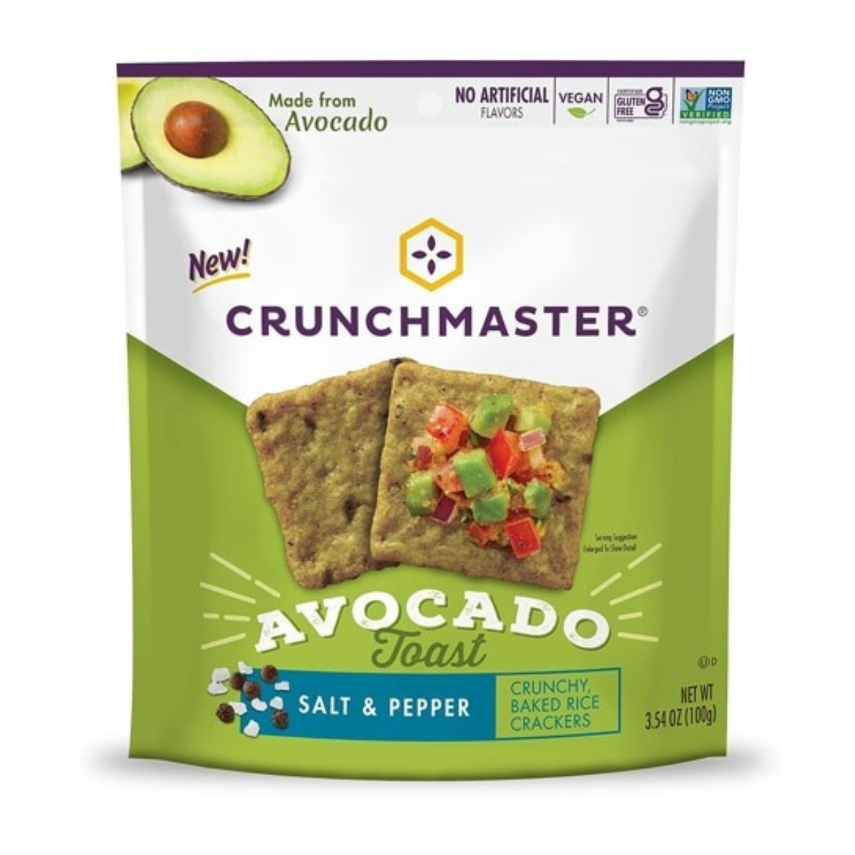 Crunchmaster  Avocado Toast Cracker Salt & Pepper 3.54 oz