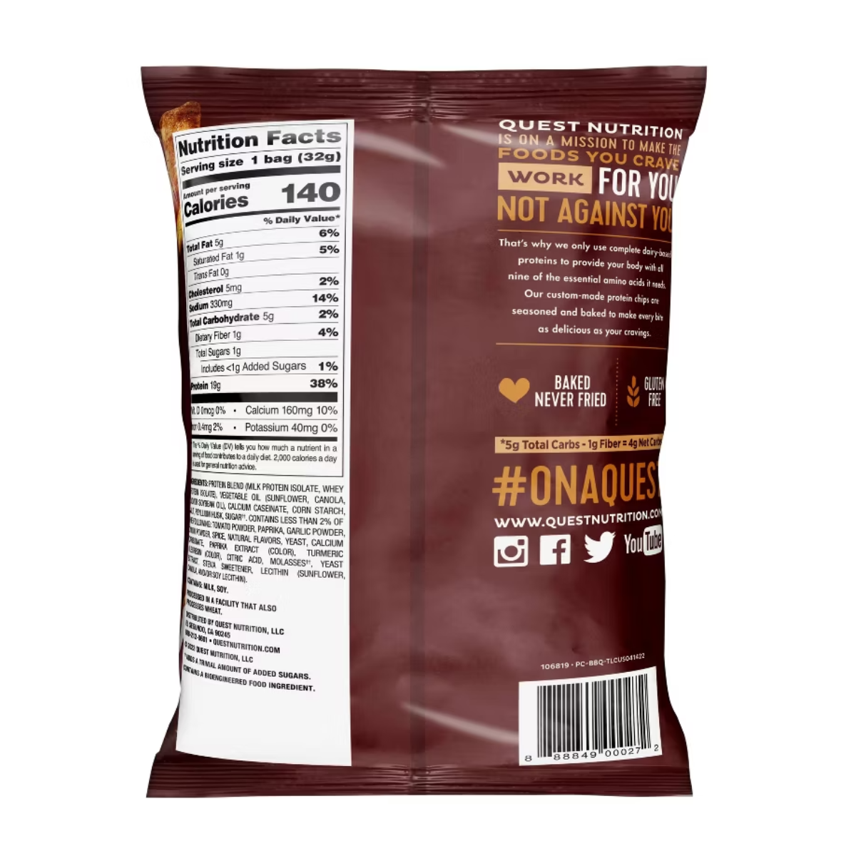 Quest Nutrition Protein Chips BBQ 1.1oz
