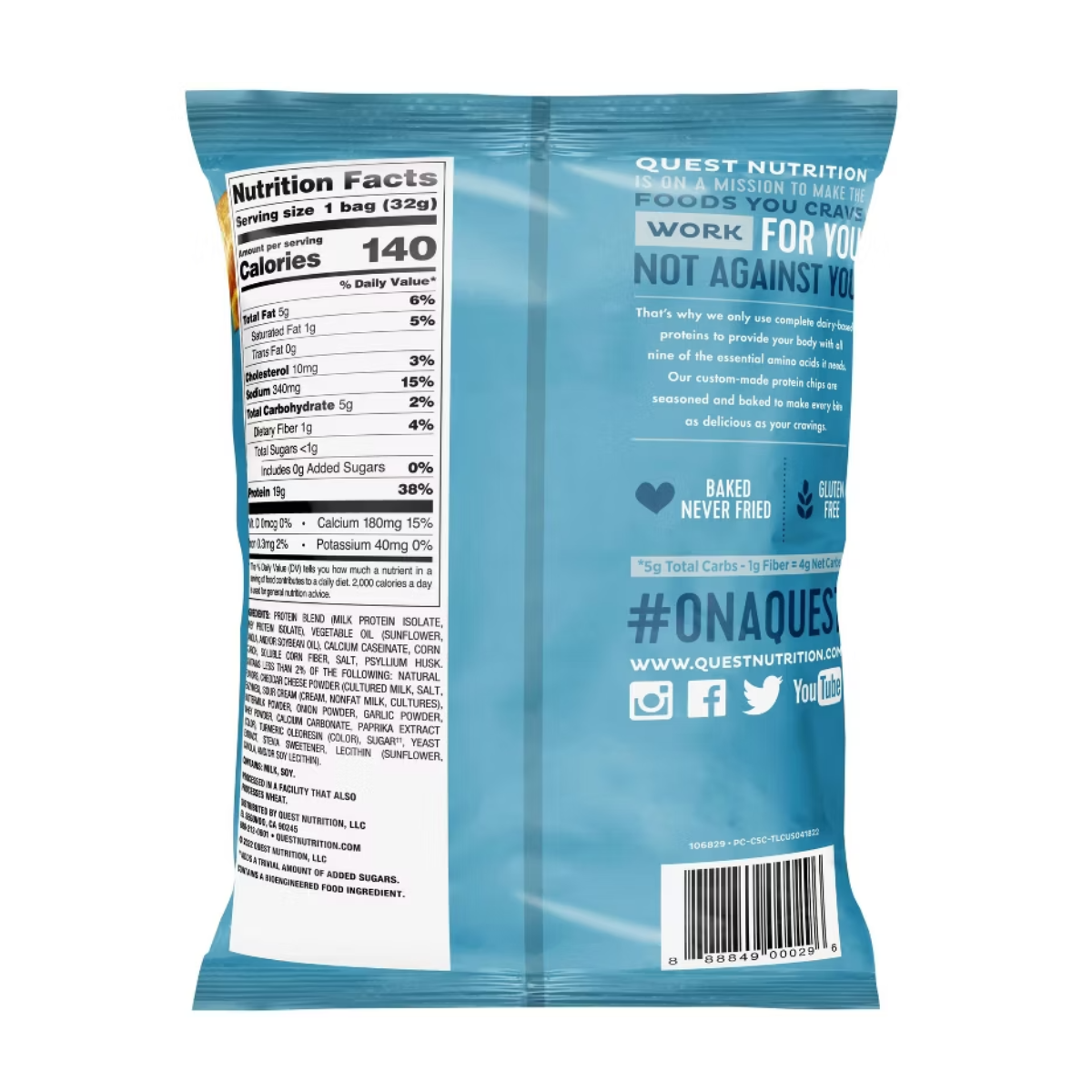 Quest Nutrition Protein Chips Cheddar & Sour Cream 1.1oz
