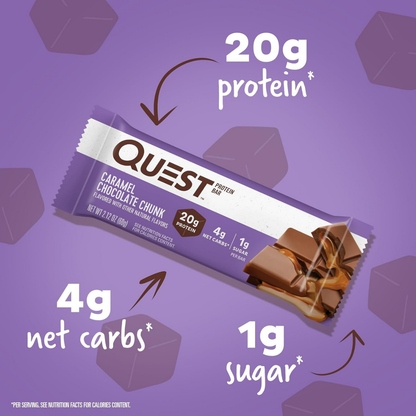 Quest Nutrition Caramel Chocolate Chunk Protein Bar 2.12oz