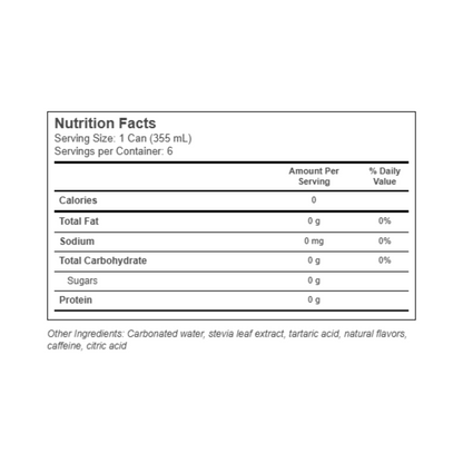 Zevia Non-GMO Zero Calorie Soda Cola 6c