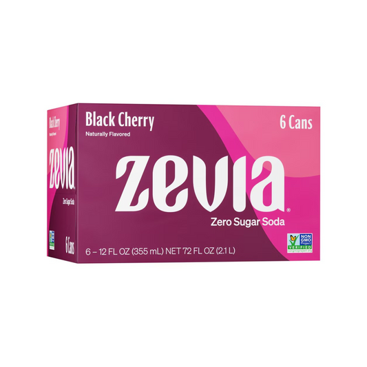 Zevia Non-GMO Zero Calorie Soda Black Cherry 6c