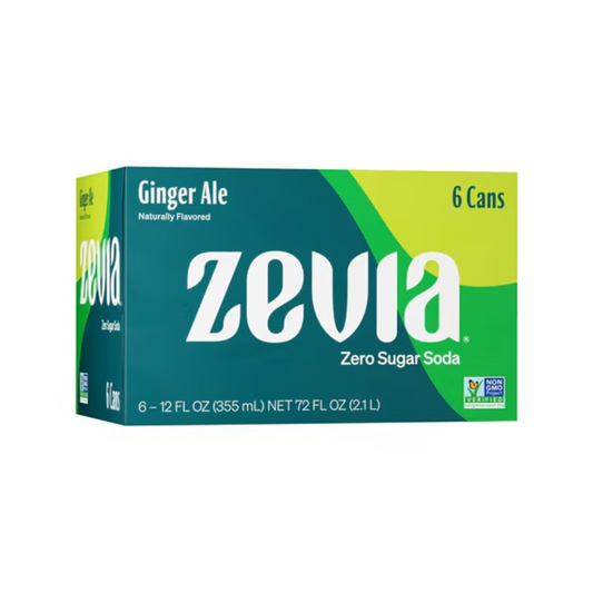 Zevia Non-GMO Zero Calorie Soda Ginger Ale 6c