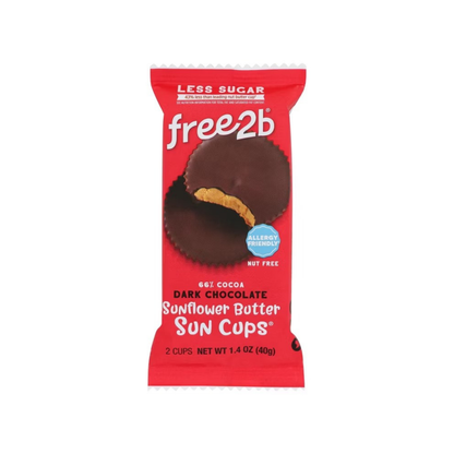 Free2b Sun Cups with SunButter Gluten & Dairy Free Dark Chocolate 2c