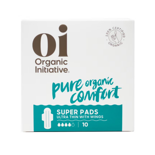 Oi Organic Initiative Organic Cotton Ultrathin Pads with Wings Super 10c