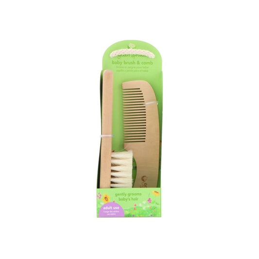 Green Sprouts Set Comb & Brush 1c