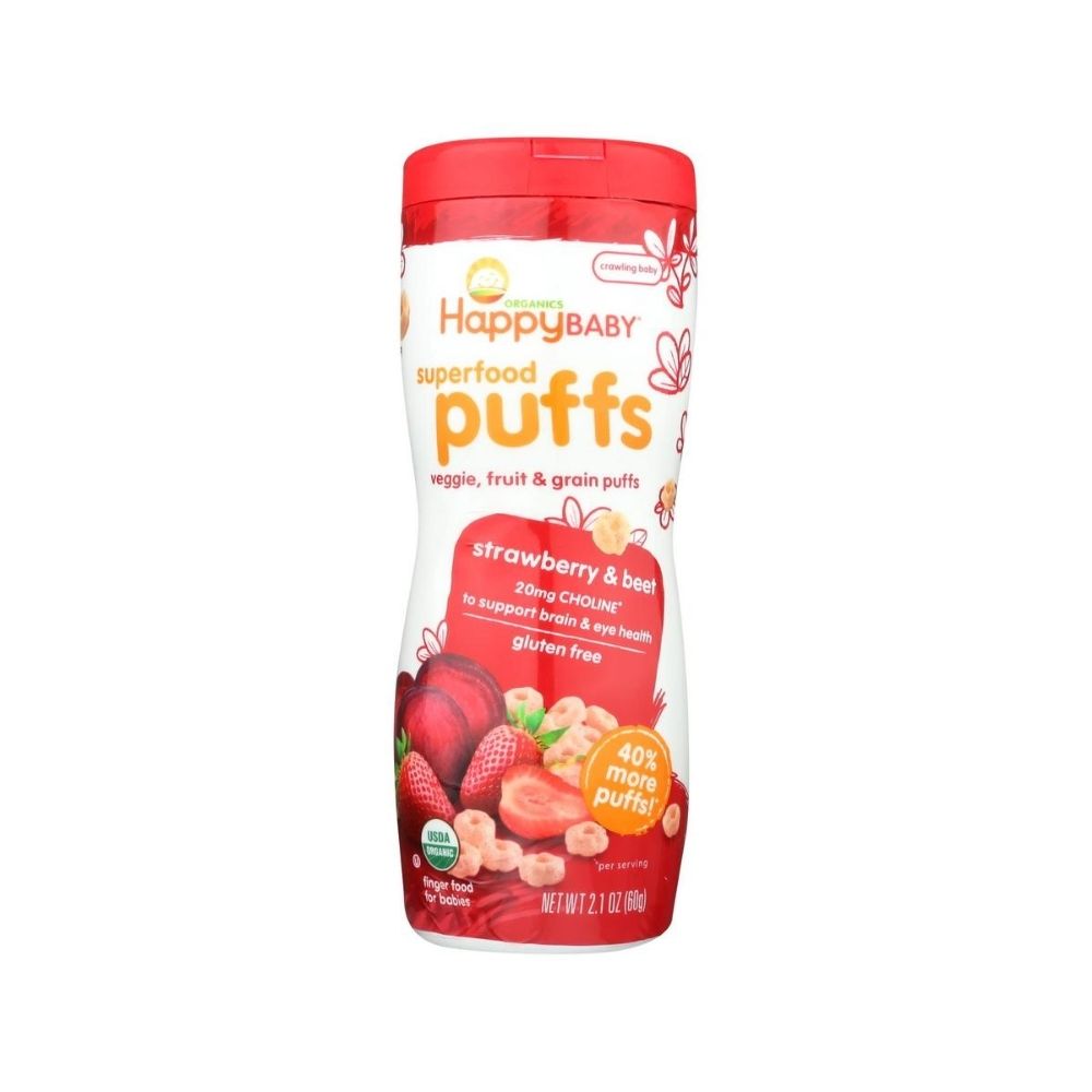 Happy Baby Organics Strawberry and Beet Puffs 2.1oz