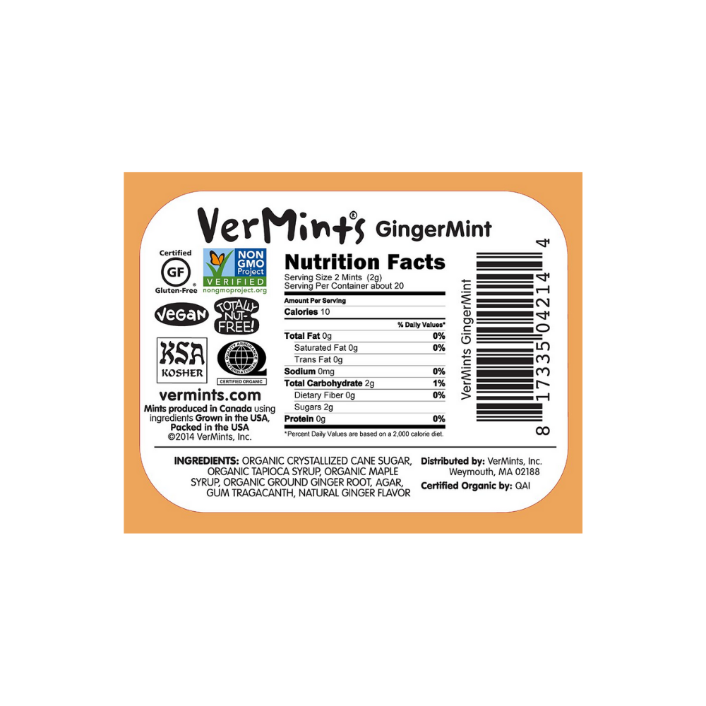 Ver Mints Mints Ginger Organic 1.4oz